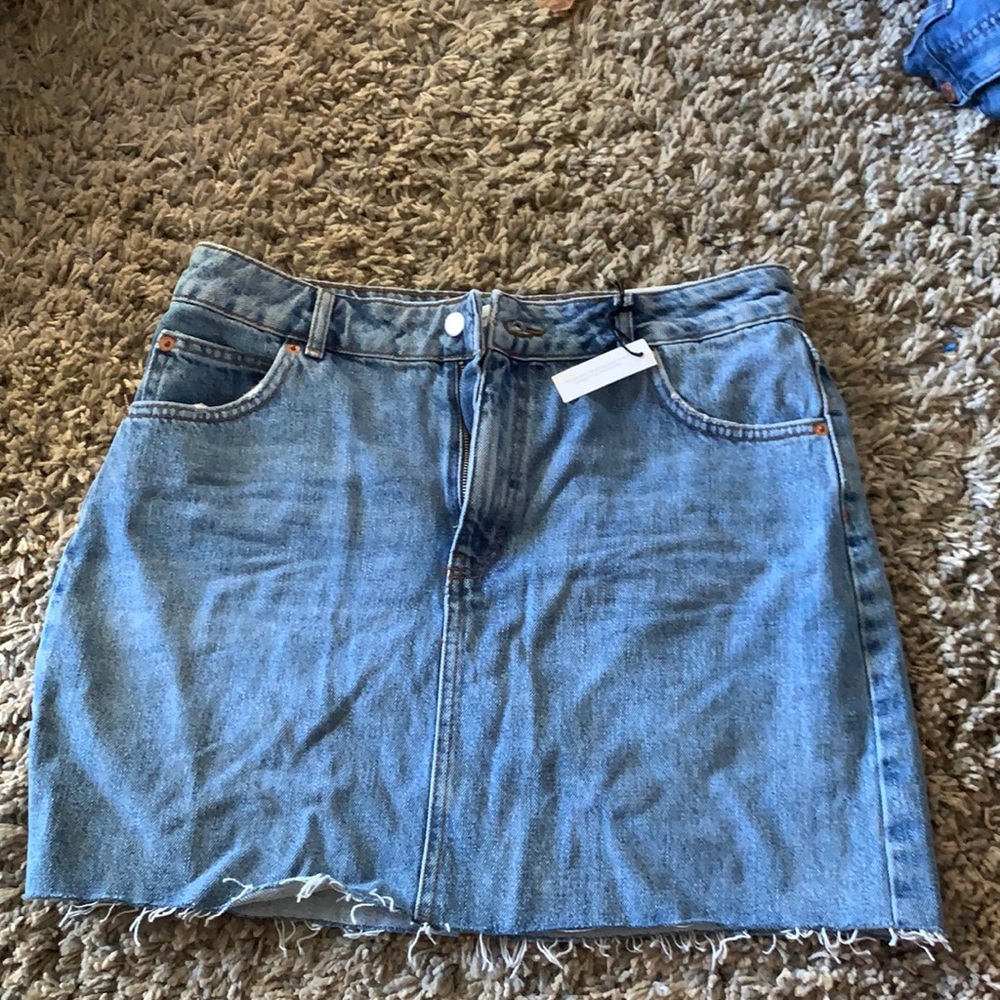 NWT Light Wash Top Shop Jean Skirt